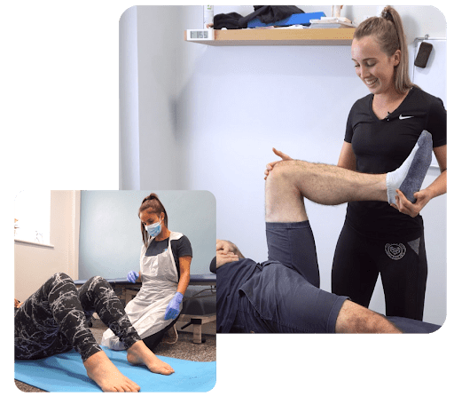 A physiotherapist performing manipulation and rehabilitation exercises in huddersfield